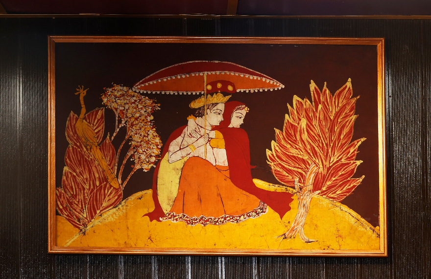 Batik Printing exhibit at House of Sheherwali in Azimganj, showcasing ancient textile art with intricate patterns and vibrant colors.