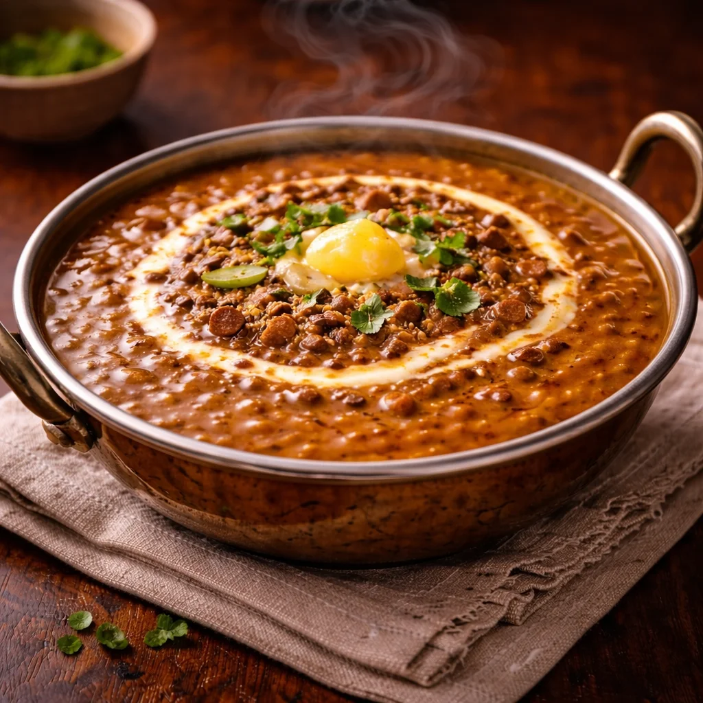 Dal makhani served at House of Sheherwali restaurant in Murshidabad