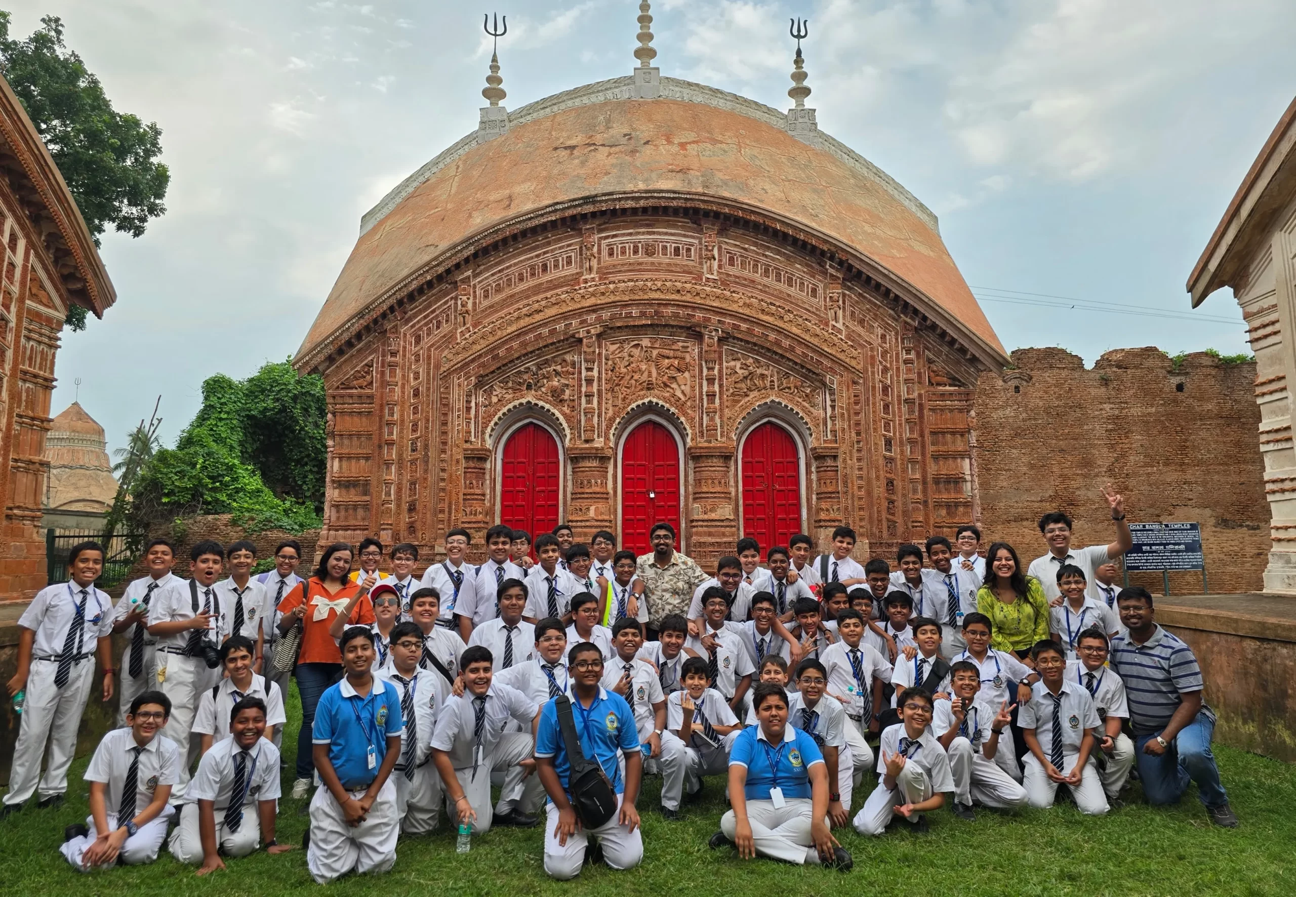 Students of St. Xavier's Collegiate School during a heritage excursion in Murshidabad organised by House of Sheherwali.